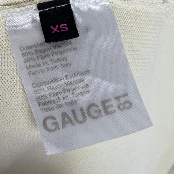 Gauge81 Off White Nojas Dress‎ Size XS Faux Wrap Elastic Waist Ribbed Knit Mini - Picture 11 of 16
